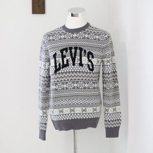 NEW LEVI'S CREW NECK SWEATER FESTIVE HOLIDAY PARTY